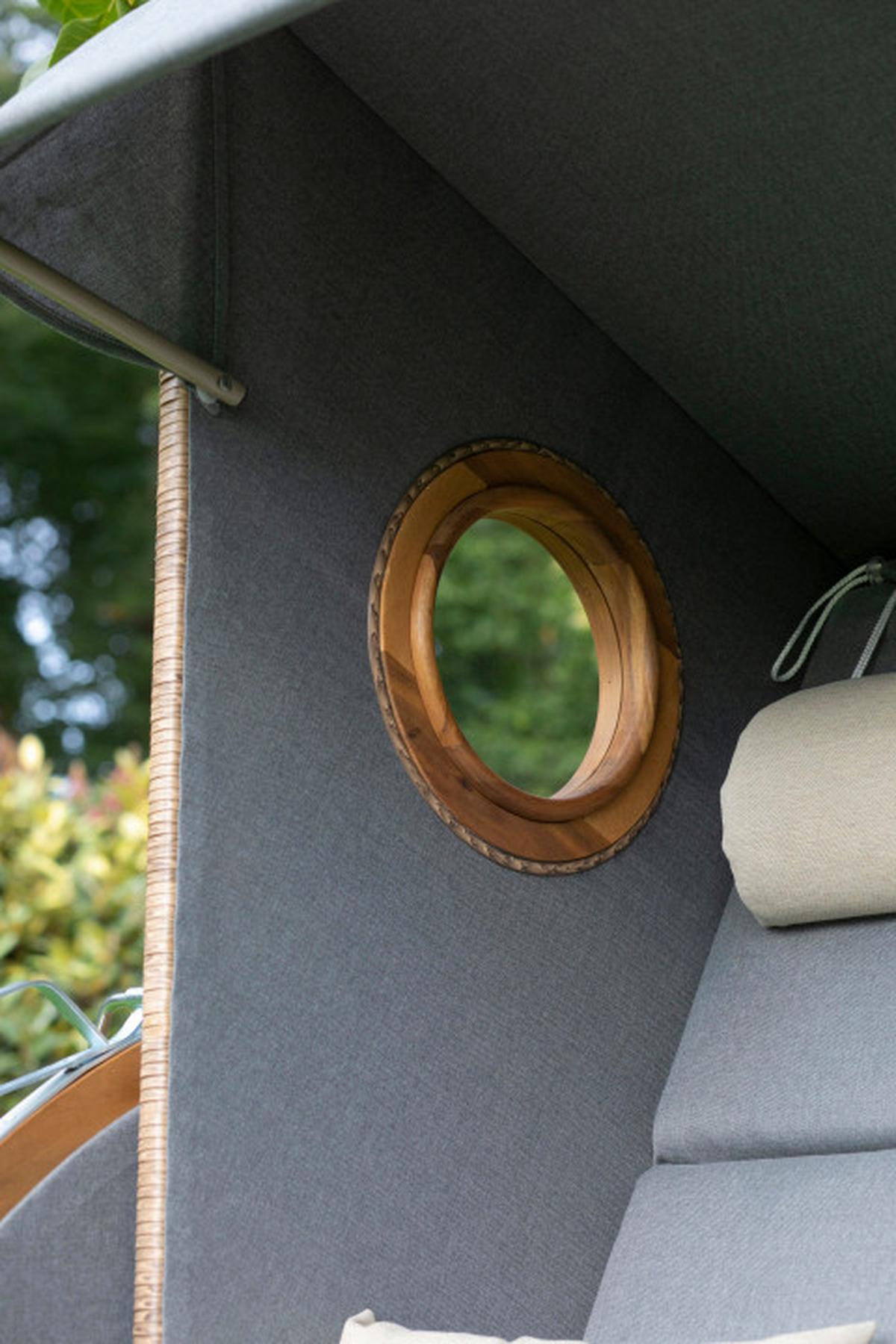 Strandkorb Trend 45 Pe Walnut Des. 751 - Beige/Grau, Basics, Holz/Textil (120/155/80cm)