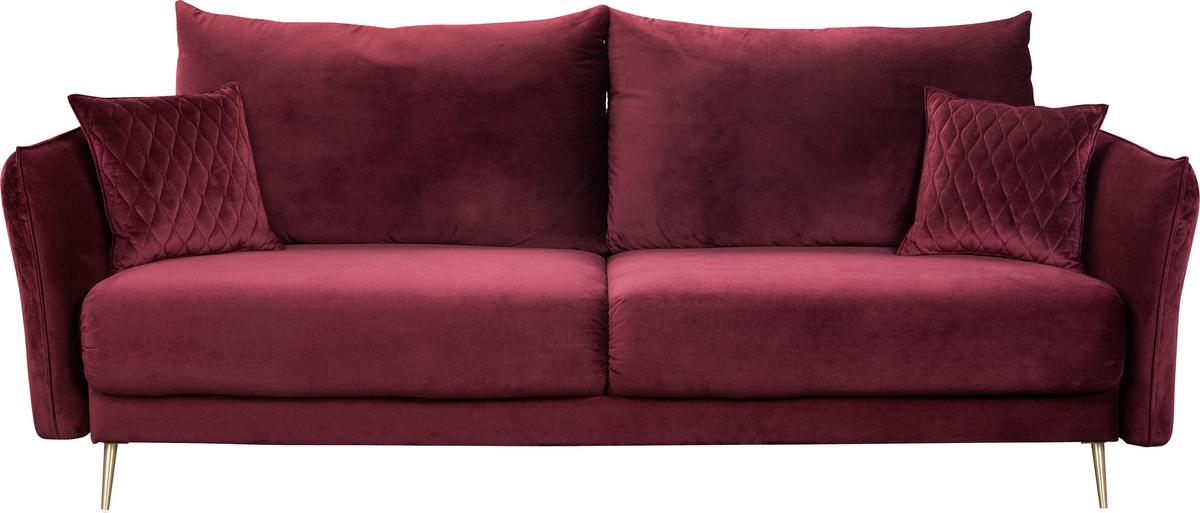 Schlafsofa Empoli - Weinrot/Goldfarben, Design, Textil (235/96/104cm) - MID.YOU