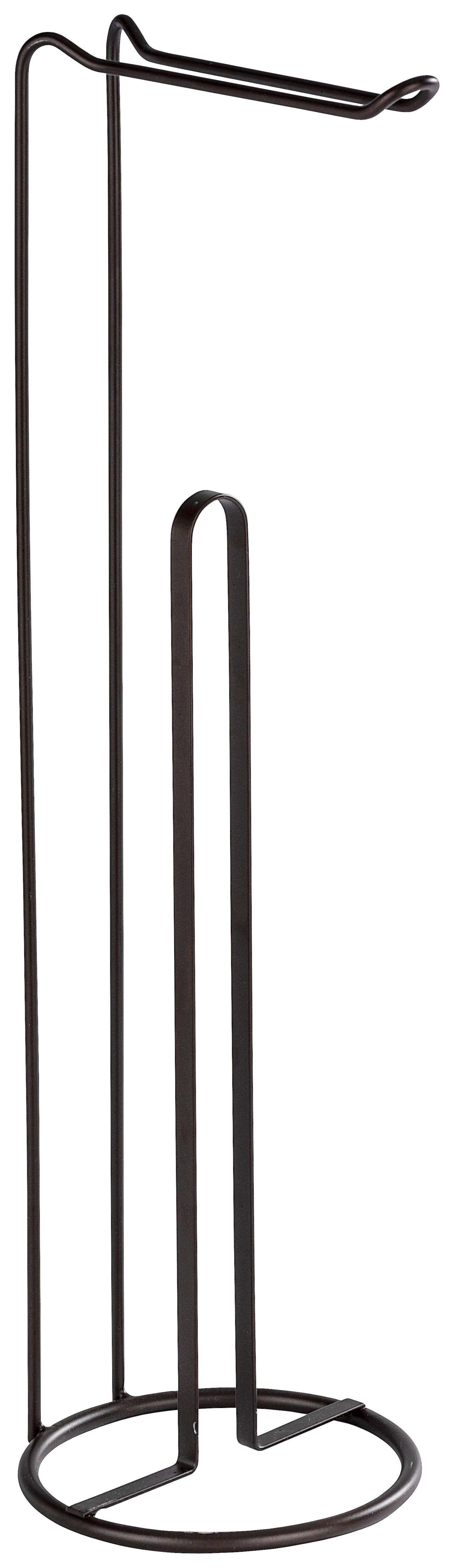 Držiak na toaletný papier LUGANO SCHWARZ 23712100 - čierna, Konventionell, kov (15,5cm) - Wenko