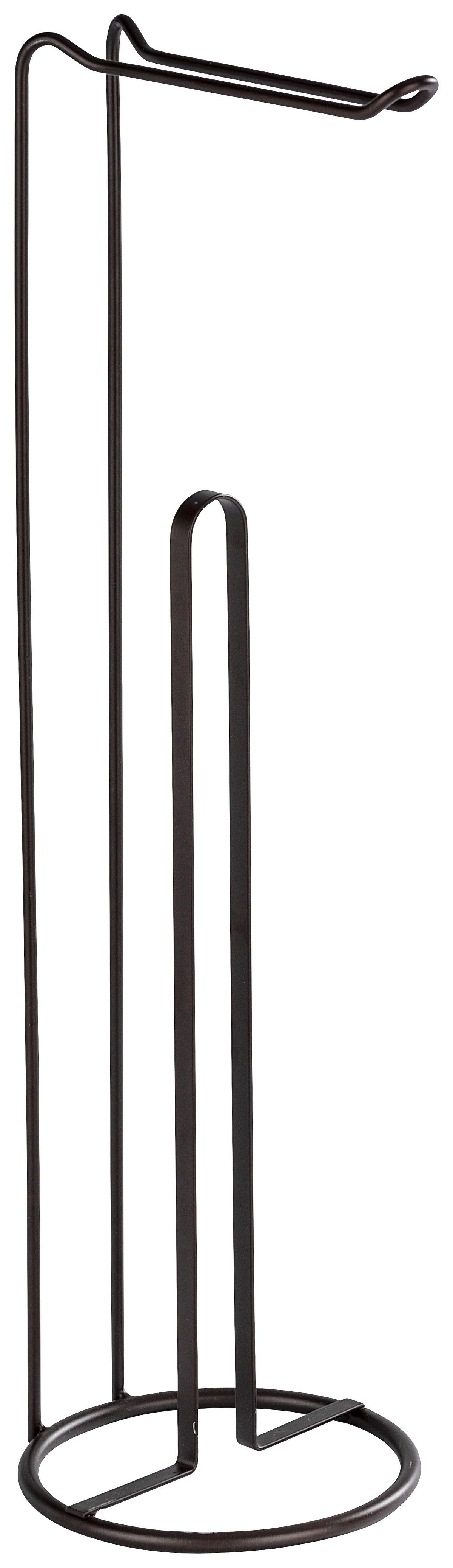 Držák na toaletní papír LUGANO SCHWARZ 23712100 - černá, Konvenční, kov (15,5cm) - Wenko