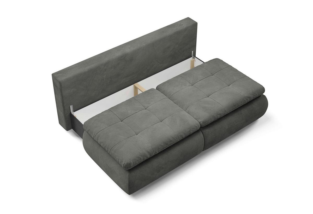 Schlafsofa Mystic Grau B: 220cm - Schwarz/Grau, Design, Textil (220/94/114cm) - Livetastic