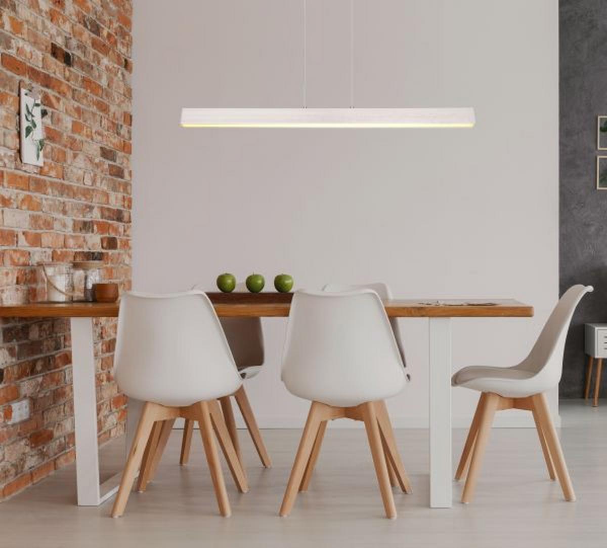 LED-Hängeleuchte Verena H: 120 cm 1-Flammig dimmbar - Opal/Weiß, Design, Kunststoff/Metall (121/8/120cm) - Globo