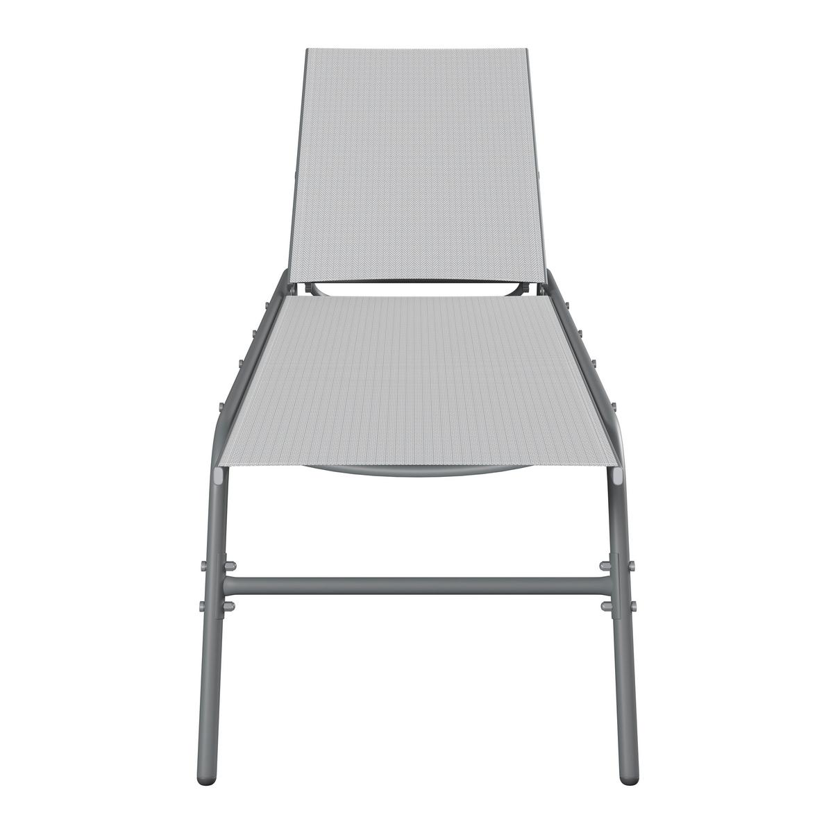 Sonnenliege Sevilla - Dunkelgrau/Hellgrau, MODERN, Textil/Metall (195/63/45cm) - Beldano