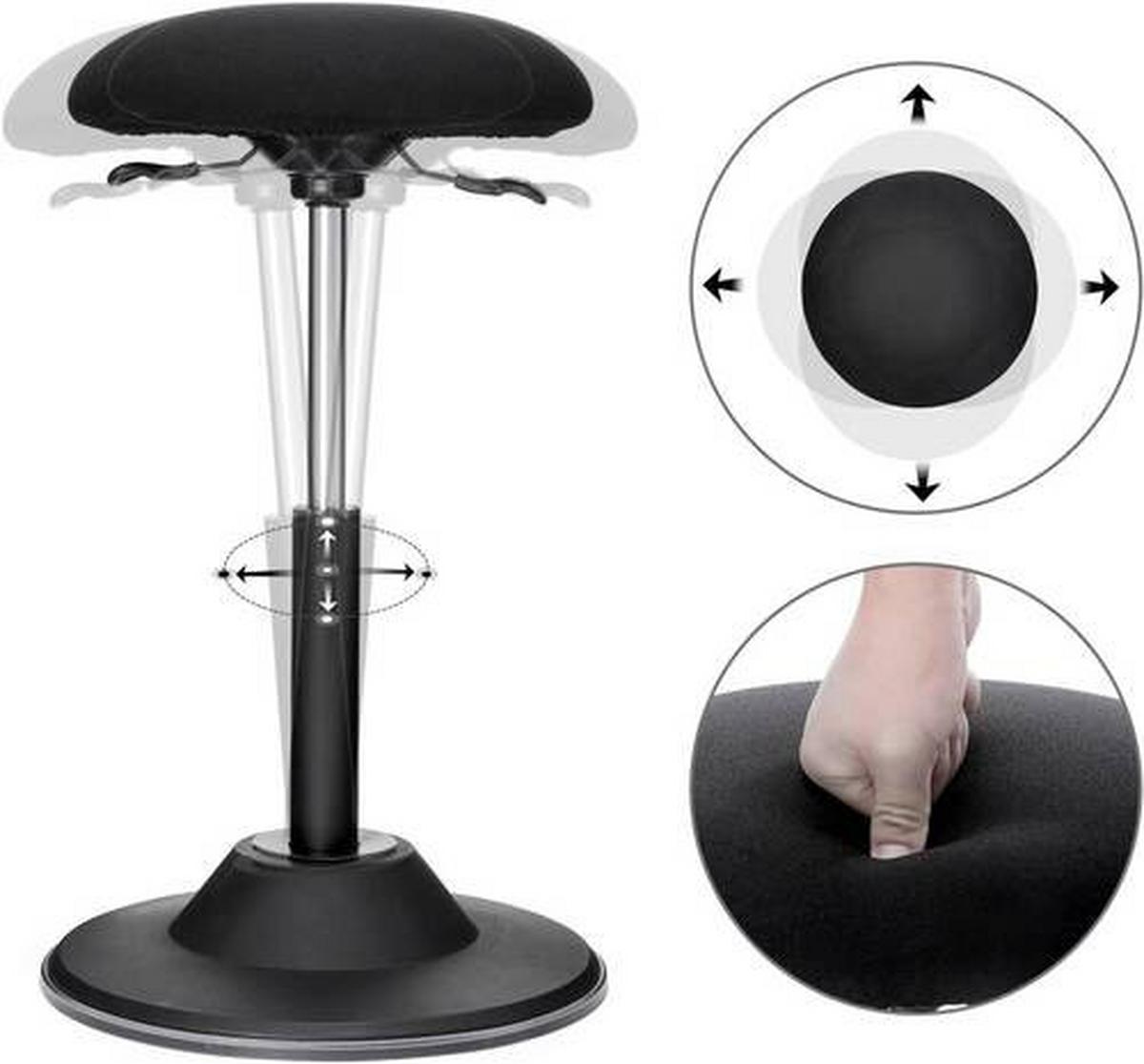 Bürohocker mit Schwingeffekt Schwarz, bis 120 kg - Schwarz, Basics, Kunststoff/Metall (41/70/41cm) - Boxxx