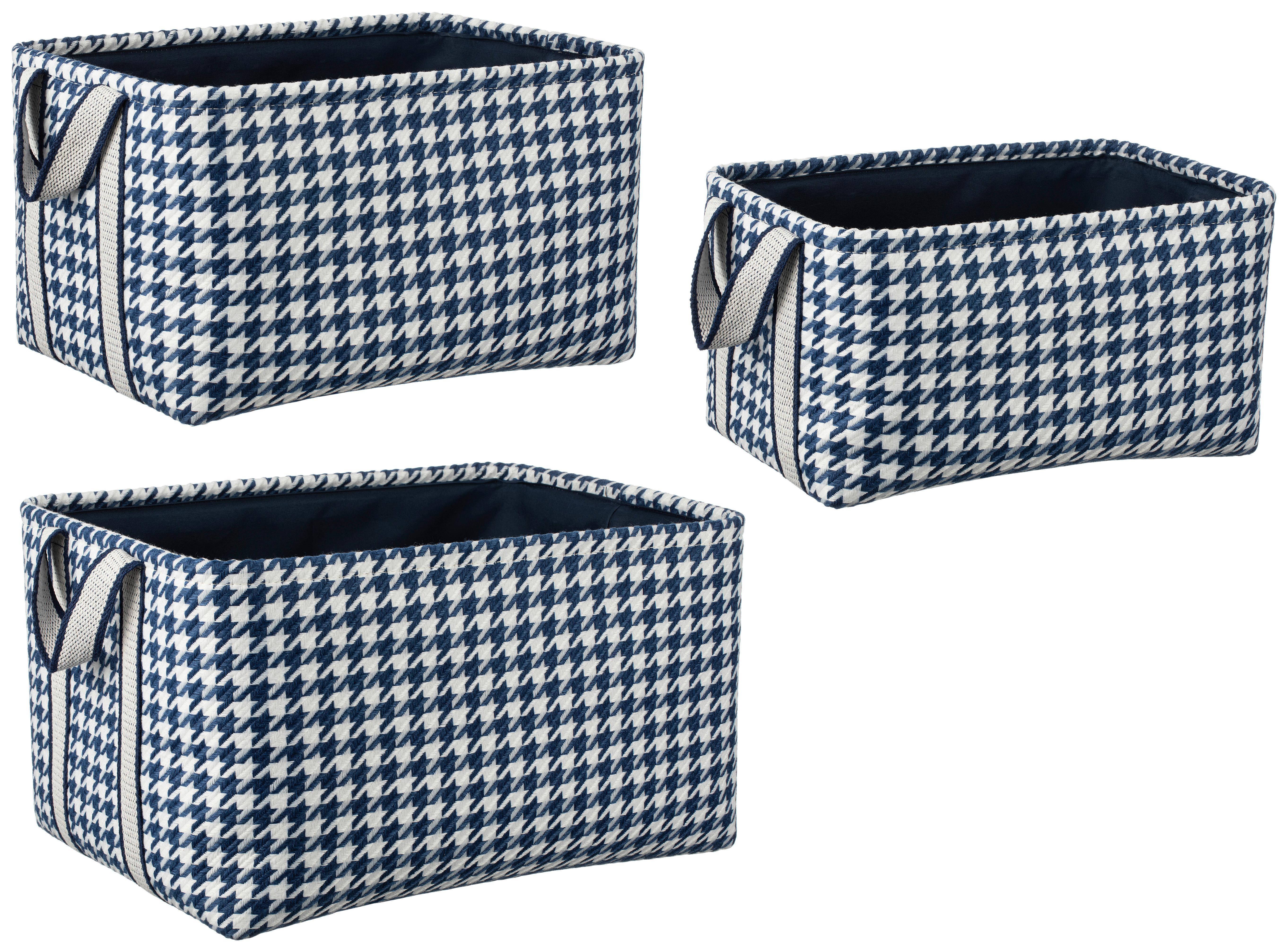 Kosár Chiara Kb. 36l - kék/fehér, Konventionell, textil/fém (44/33/25cm) - Luca Bessoni