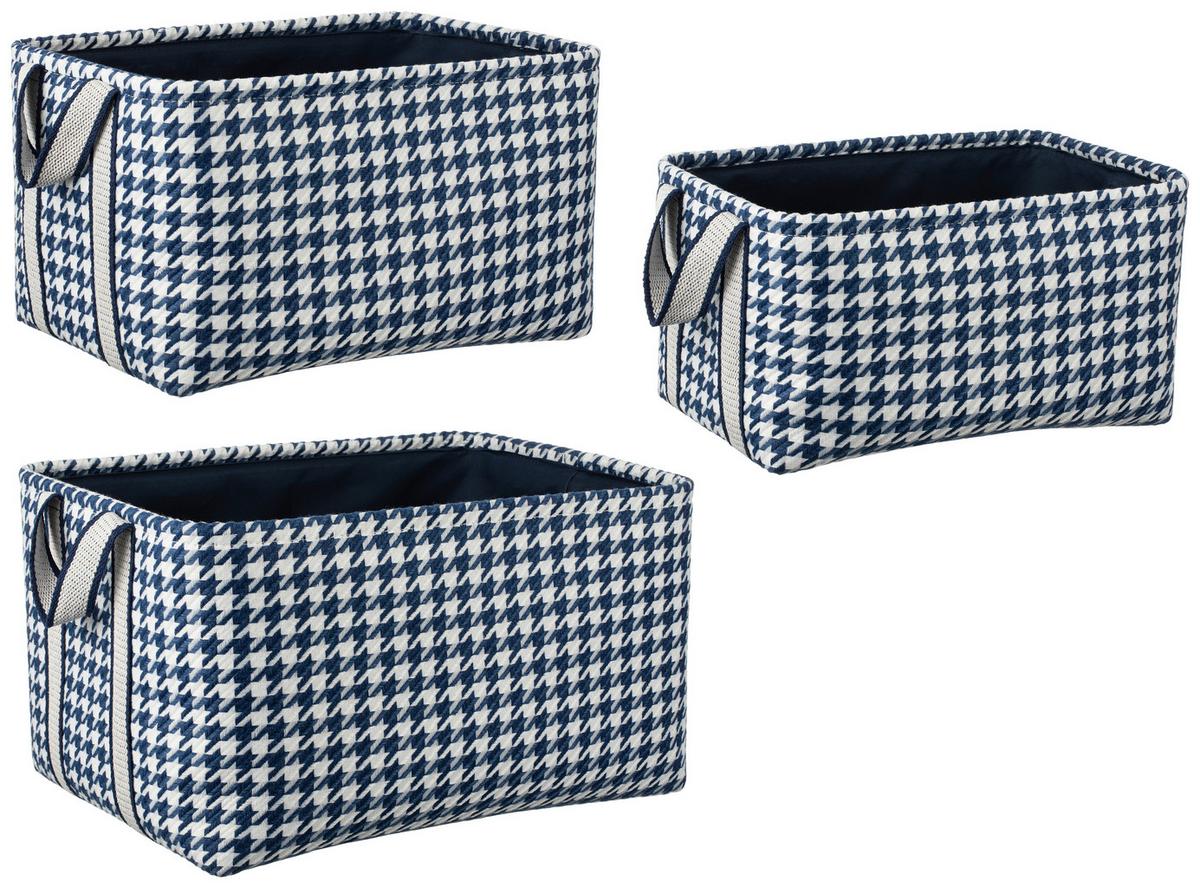 KORB Chiara - Blau/Weiß, KONVENTIONELL, Textil/Metall (44/33/25cm) - Luca Bessoni