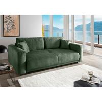 Schlafsofa Longo, Dunkelgrün B: 245 Cm - Dunkelgrün/Schwarz, MODERN, Textil (245/86/126cm) - Livetastic