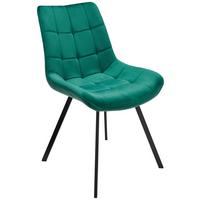 Schalenstuhl Chris Grün Samt Gepolstert - Schwarz/Grün, MODERN, Textil/Metall (54/86/62cm) - Luca Bessoni