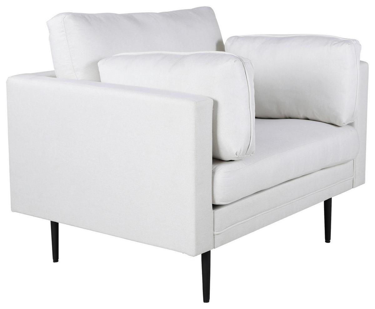 Sessel Boom Weiß B: 110 cm - Beige/Schwarz, Design, Kunststoff/Textil (110/84/86cm) - Livetastic