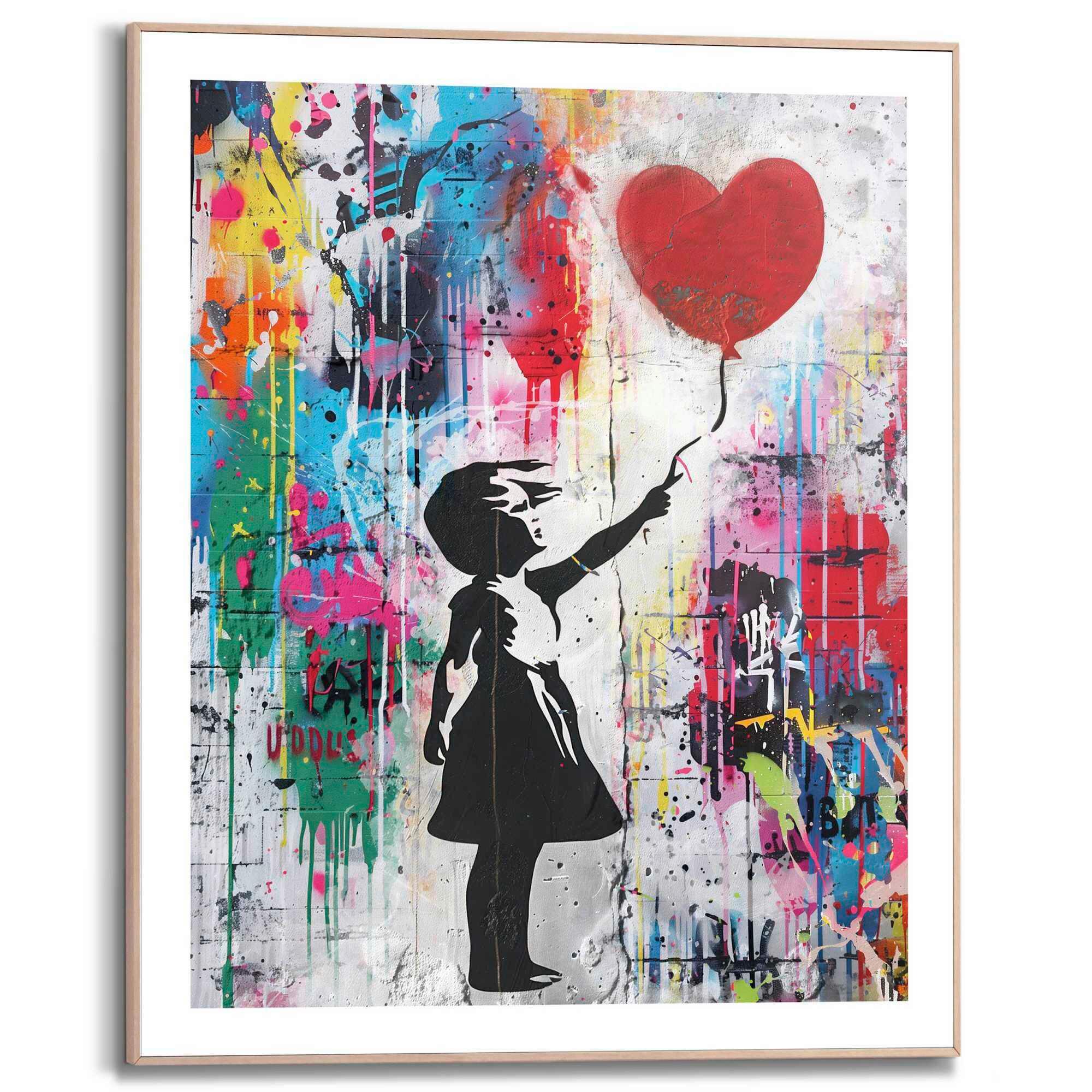 BILD Ballonmädchen 40x50 cm - Multicolor/Schwarz, Trend, Holzwerkstoff (40/50cm) - Reinders!