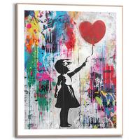 BILD Ballonmädchen 40x50 cm - Multicolor/Schwarz, Trend, Holzwerkstoff (40/50cm) - Reinders!