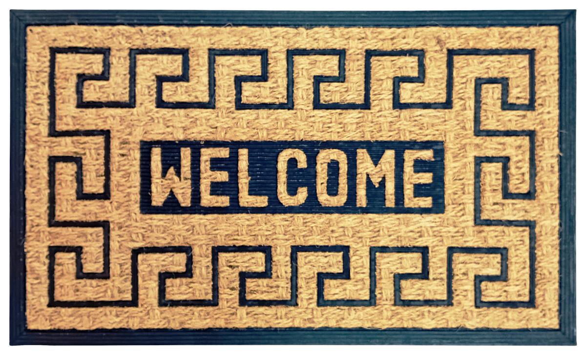 Lábtörlő Kb. 45/75cm - fekete/világosbarna, Basics, műanyag/természetes anyagok (45/75cm) - Best Price