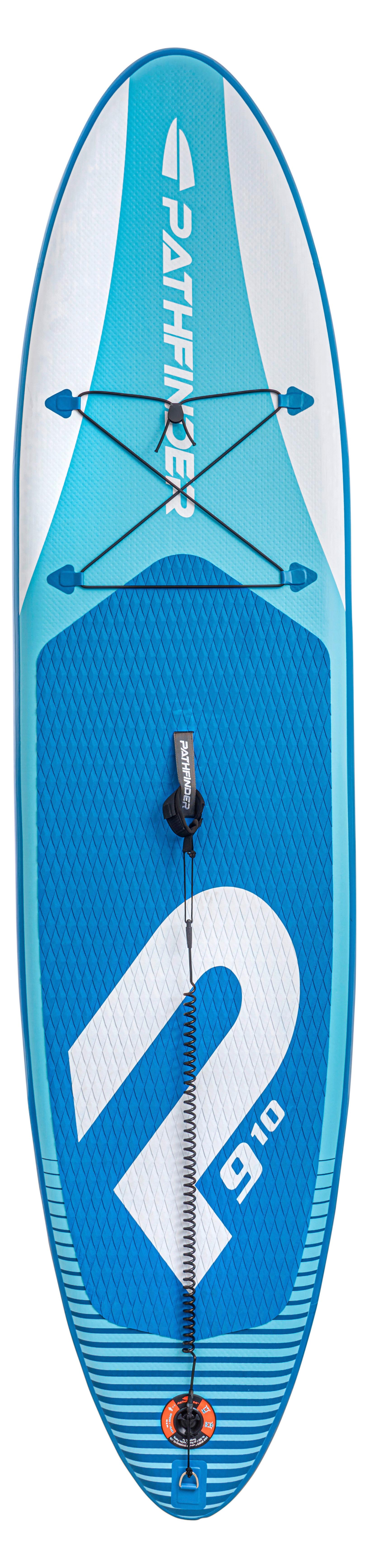 paddleboard SCHOU - bílá/modrá, plast (301/71/15cm)