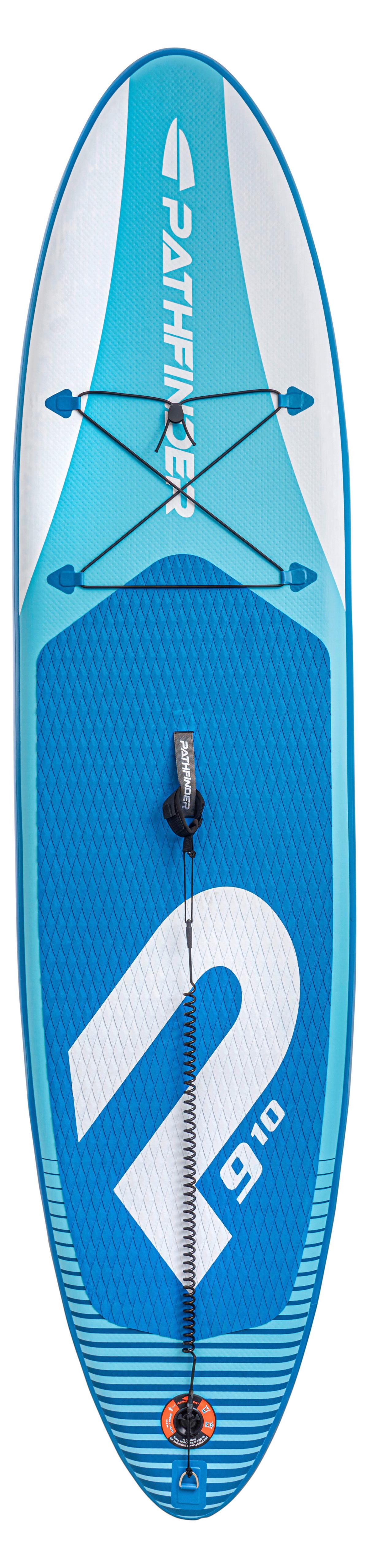 paddleboard SCHOU - bílá/modrá, plast (301/71/15cm)