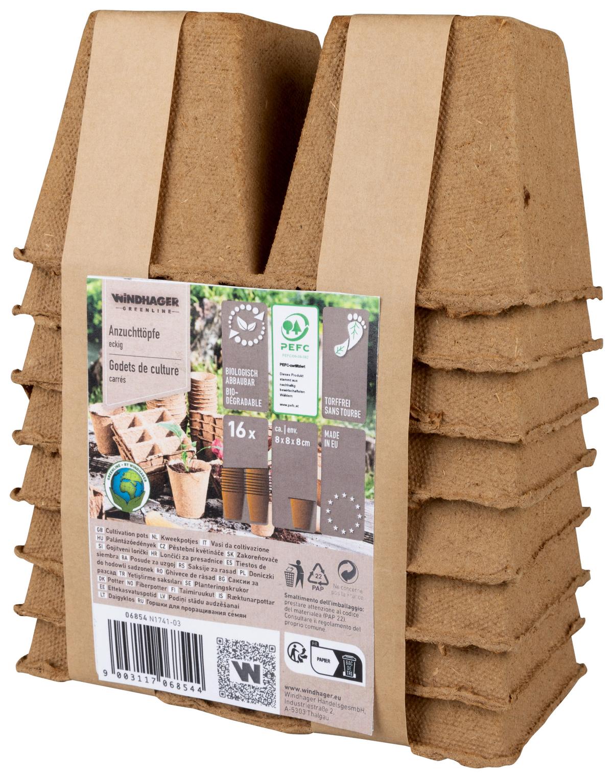 Anzuchttopf 07744 Anzucht-Toepfe 8cm - Braun, Basics, Papier (16/15,8/8cm) - Windhager