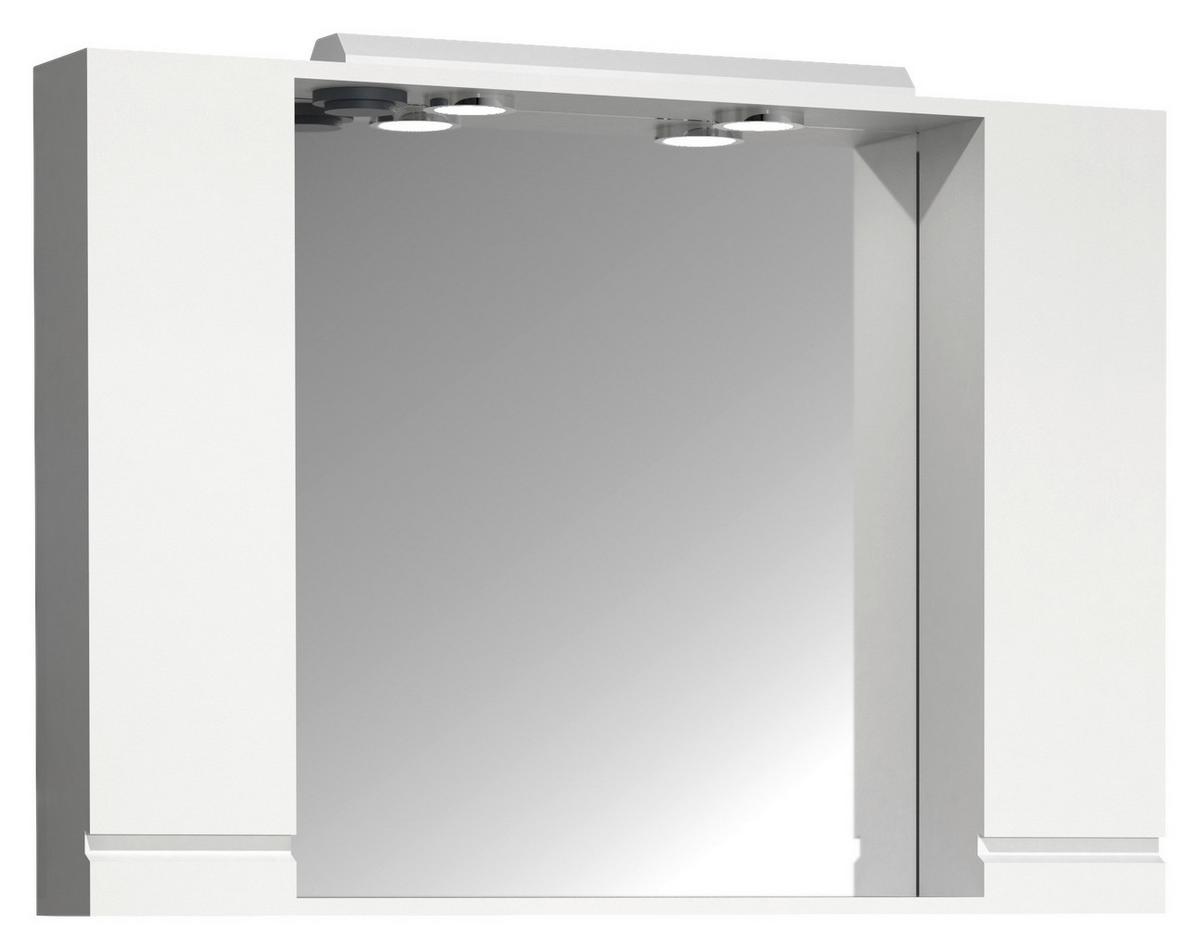 Spiegelschrank Silora XL - Weiß, MODERN, Glas/Holzwerkstoff (100/71/14cm) - MID.YOU