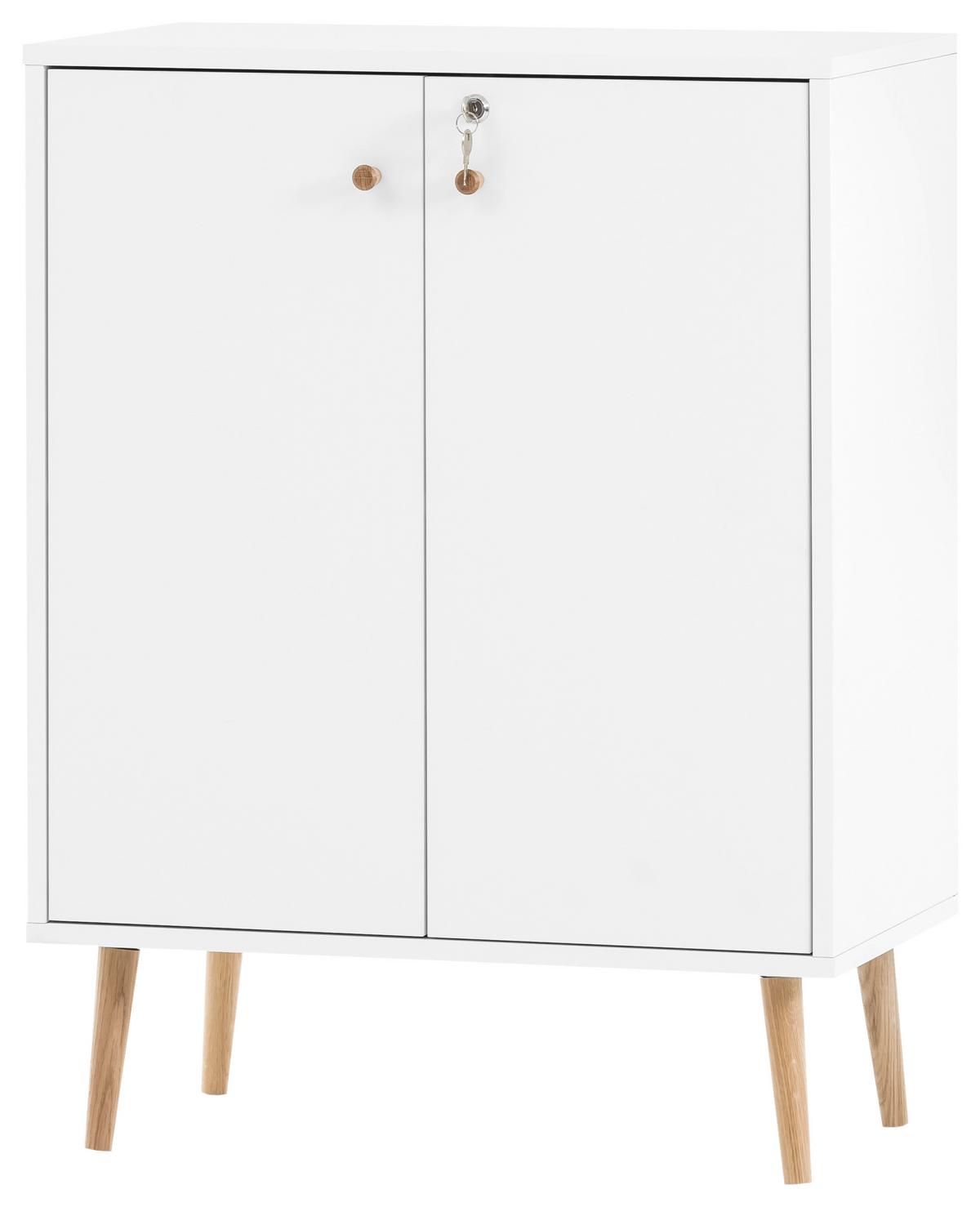 Aktenschrank Jonte Weiß B: 65,2 cm - Weiß, MODERN, Holzwerkstoff (65,2/86,5/39cm)
