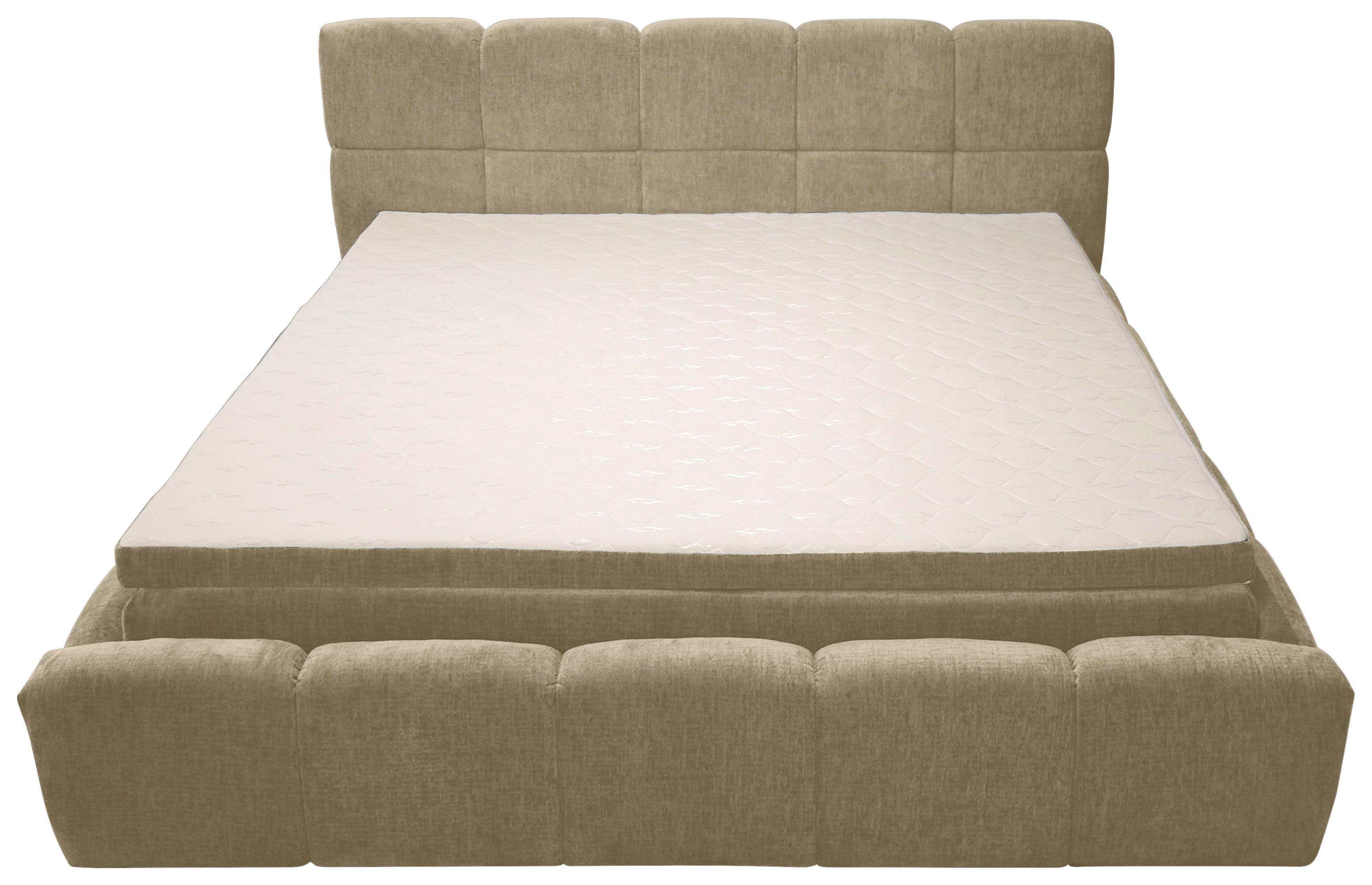 Polsterbett Noe Braun, Lf: 120x200 cm - Schwarz/Braun, Trend, Textil/Metall (120/200cm)
