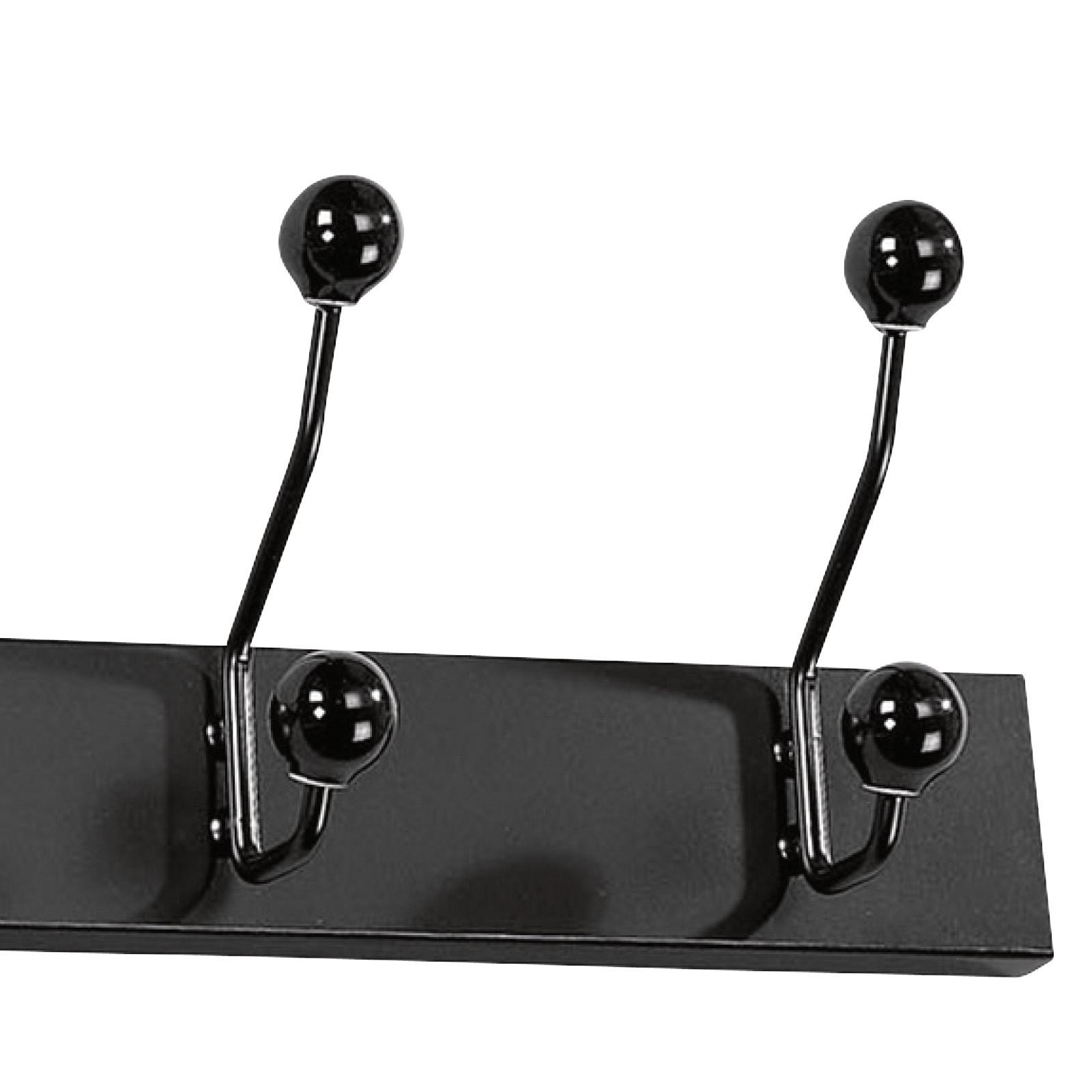 LIŠTA S HÁČIKMI GREVE - čierna/biela, Modern, kov/kompozitné drevo (65/13/7cm)