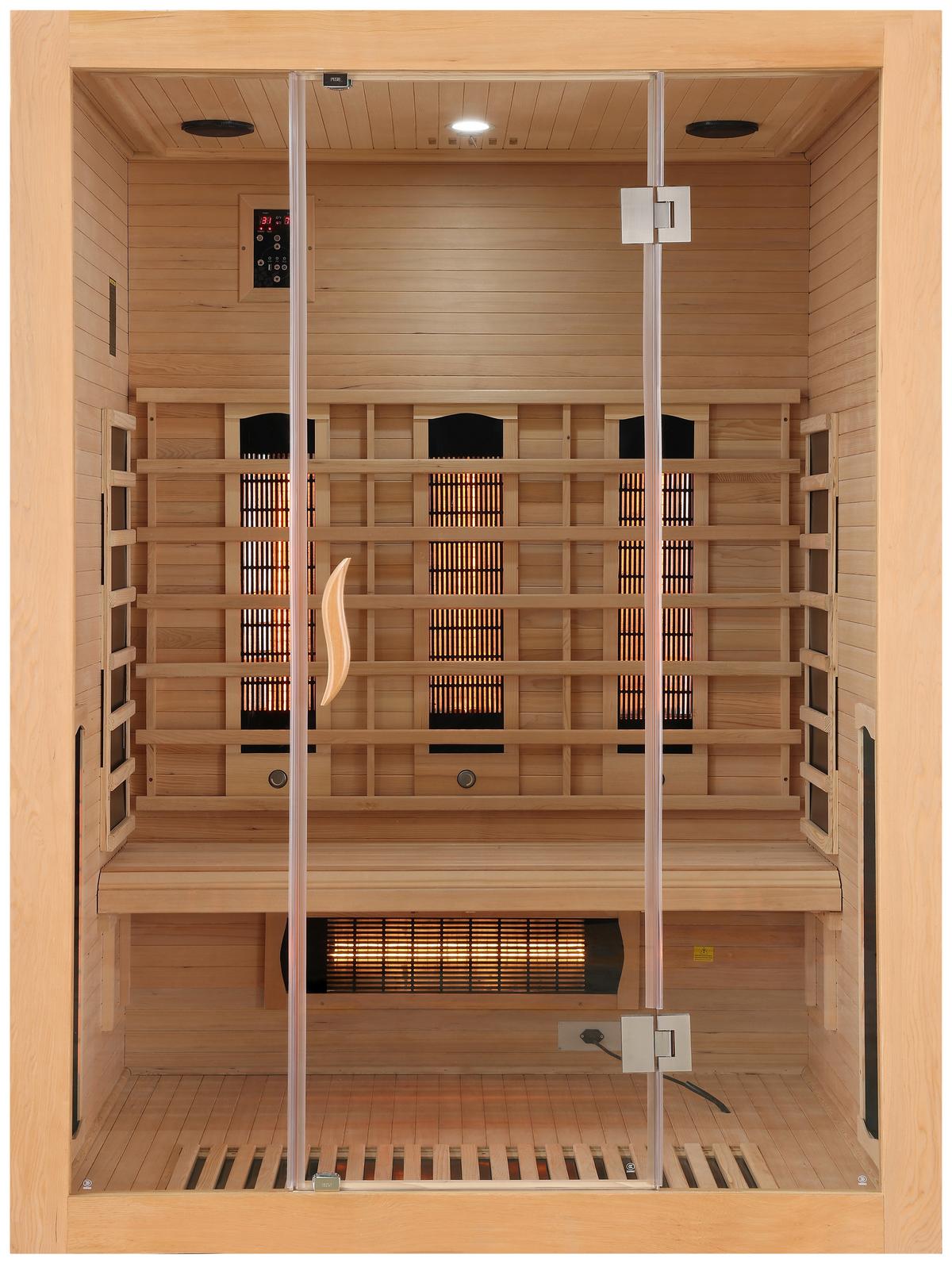Infrarotkabine 3 Personen Lbh: 150x120x200 - Naturfarben, KONVENTIONELL, Holz (150/120/200cm) - Sanotechnik