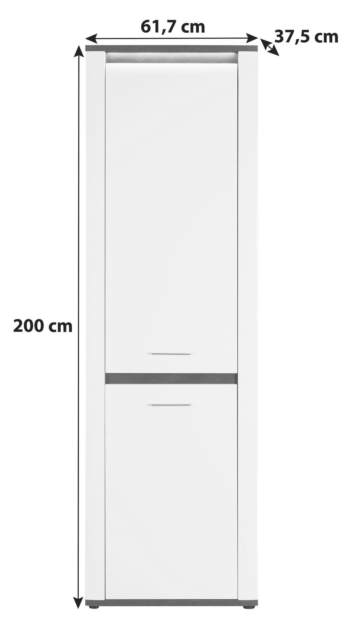 SKRIŇA ALASSIO - biela/grafitová, Modern, kov/kompozitné drevo (61,7cm) - Luca Bessoni