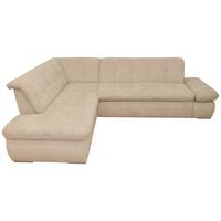 Ecksofa Mit Schlaffunktion Moric Beige Mikrofaser - Chromfarben/Beige, KONVENTIONELL, Textil (216/273cm) - MID.YOU