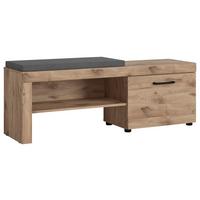 Garderobenbank Roxy Eichefarben Dekor B: 140 Cm - Eichefarben/Dunkelgrau, Design, Holzwerkstoff (140/51,9/37,9cm)