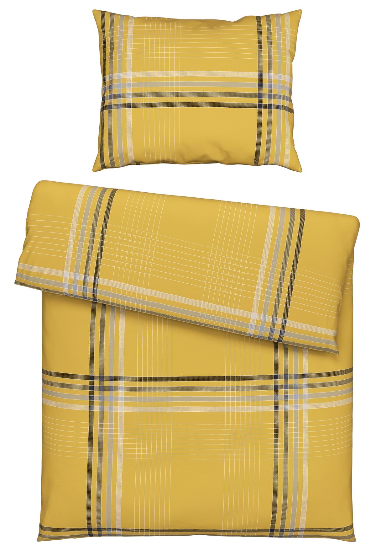 Renforcé Bettwäsche 140x200 cm Sanella Baumwolle Goldfarben - Goldfarben, MODERN, Textil (140/200cm) - Luca Bessoni