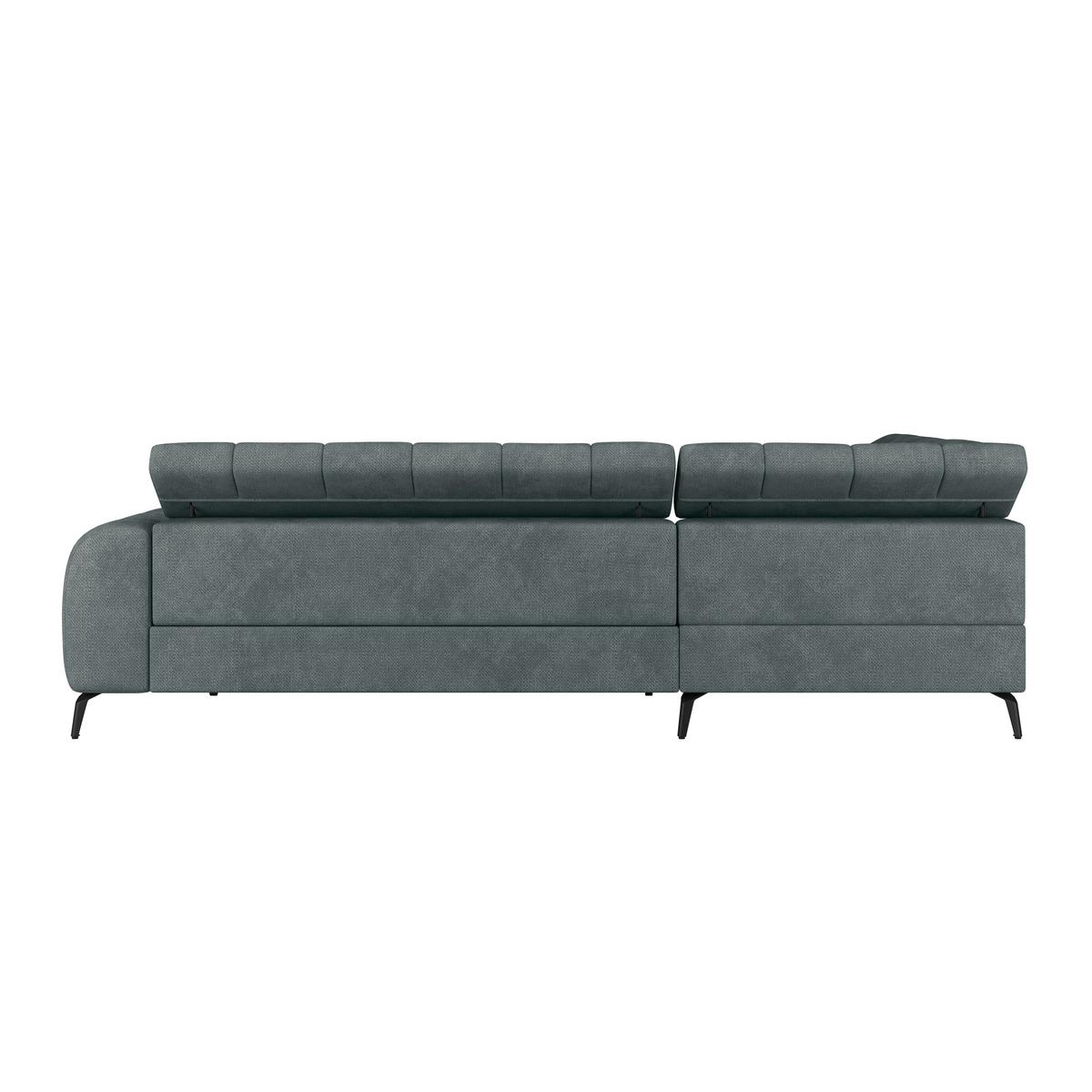 Ecksofa Volf Links New Grau, S: 203x261 cm - Schwarz/Grau, Trend, Kunststoff/Textil (203/261cm)