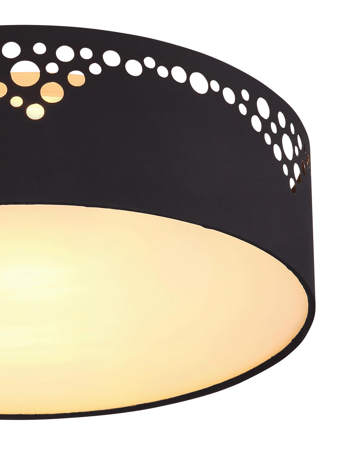 Deckenleuchte Ø 35 Cm 2-Flammig - Goldfarben/Opal, Design, Kunststoff/Textil (35/10cm) - Globo