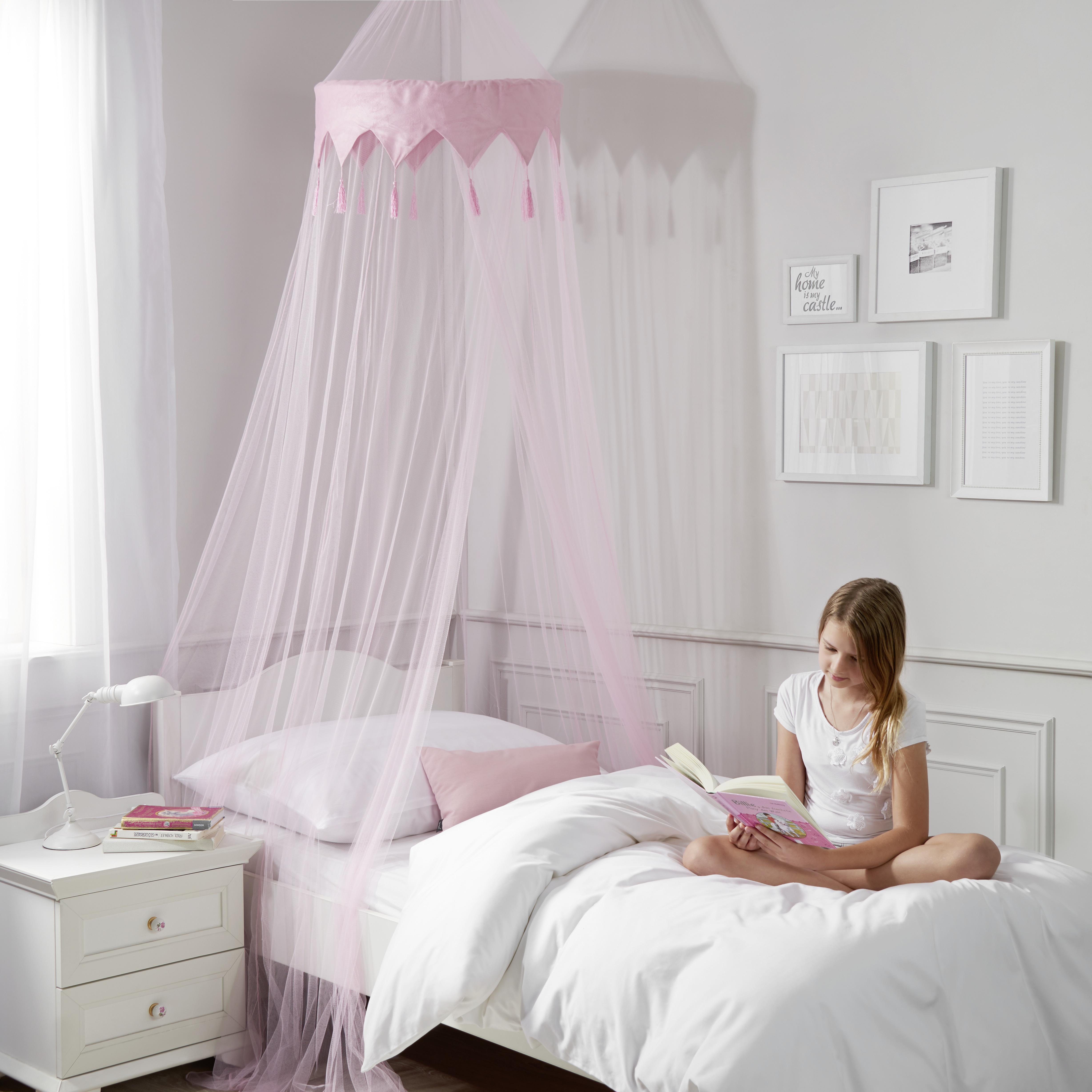 Baldachýn Kathi - ružová, Romantický / Vidiecky, textil (60/250/1000cm) - Modern Living