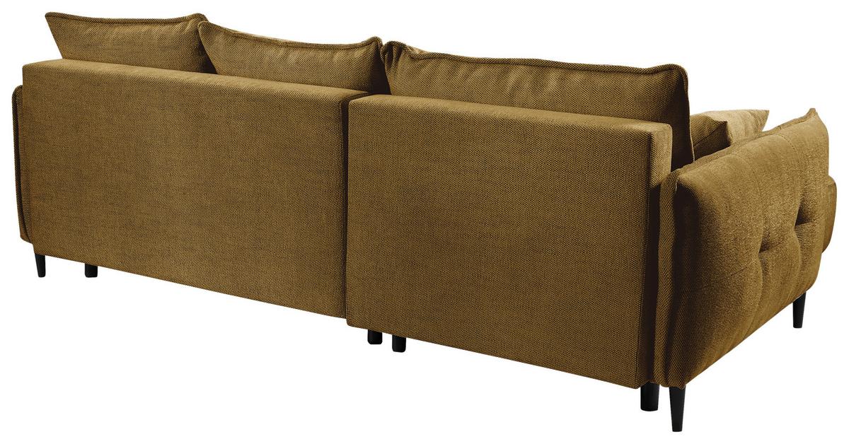 Ecksofa Sycyllia Goldfarben/schwarz, 165 Cm - Goldfarben/Schwarz, Design, Textil (165/244cm) - MID.YOU