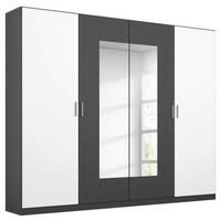 Skriňa s otočnými dverami Borneo š: 226cm sivá/biela - sivá/biela, Basics, kompozitné drevo/plast (226/210/54cm) - MID.YOU