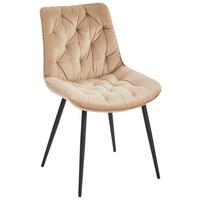Esszimmerstuhl Langford Taupe Echtholz Beine - Taupe/Schwarz, MODERN, Holz/Textil (52/85/59cm) - Livetastic