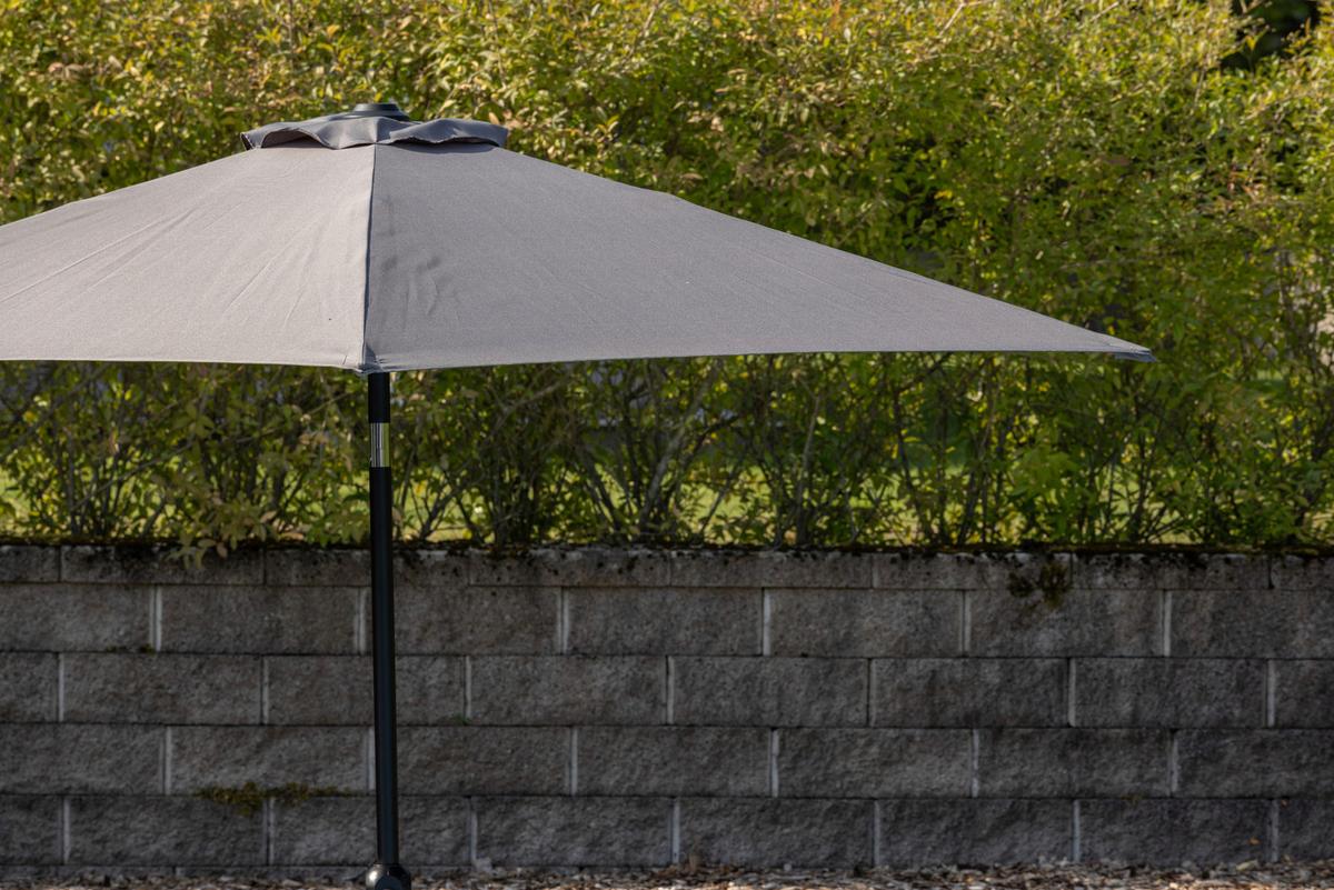 Sonnenschirm Leeds DM: 300cm H: 243cm Grau - Grau, KONVENTIONELL, Textil/Metall (300/300cm) - Gardenson