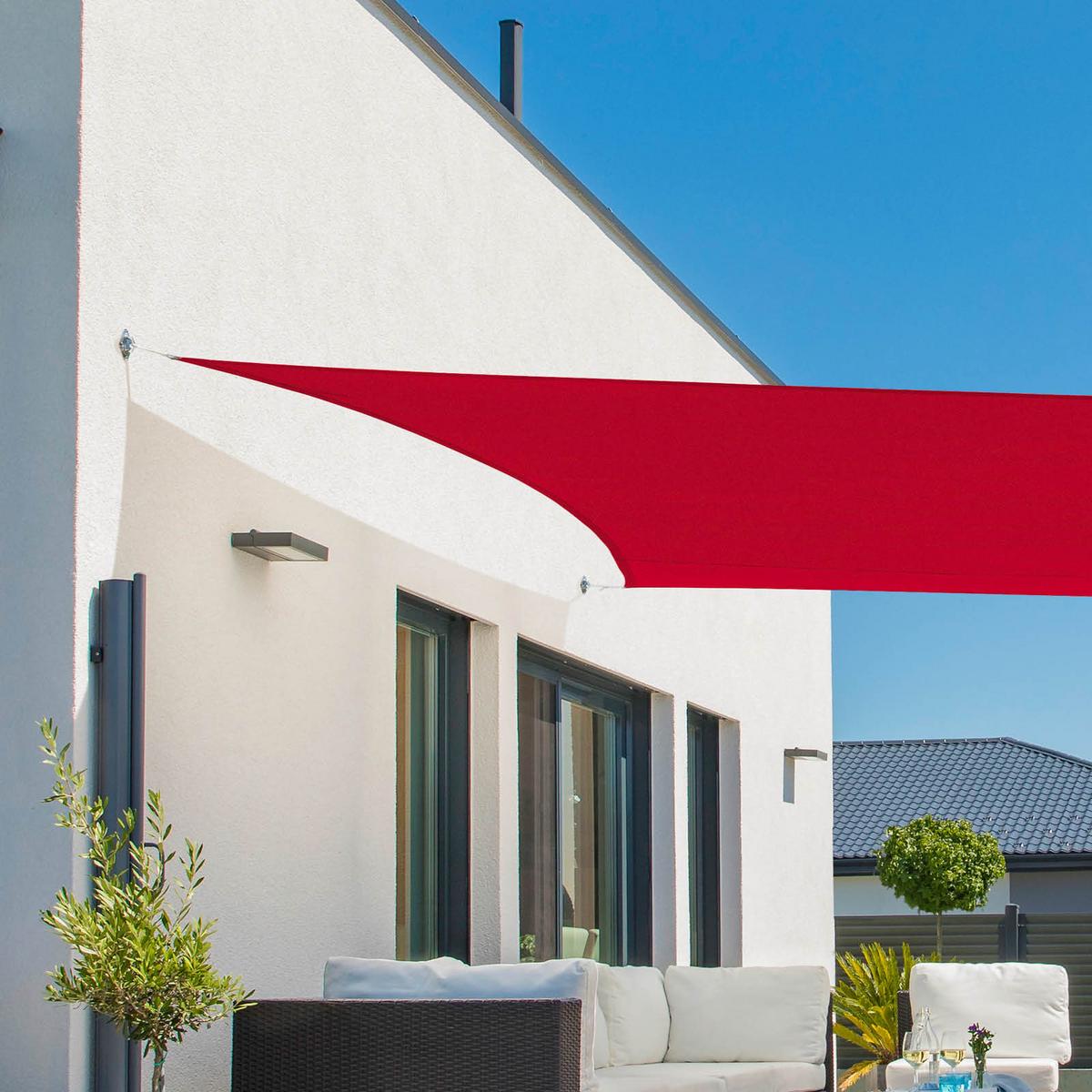 Sonnensegel Rechteck 4x5 - Dunkelrot, Basics (400/500cm)