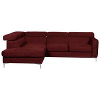 Ecksofa Sammy Dunkelrot - Chromfarben/Dunkelrot, Design, Textil (207/242cm) - Livetastic