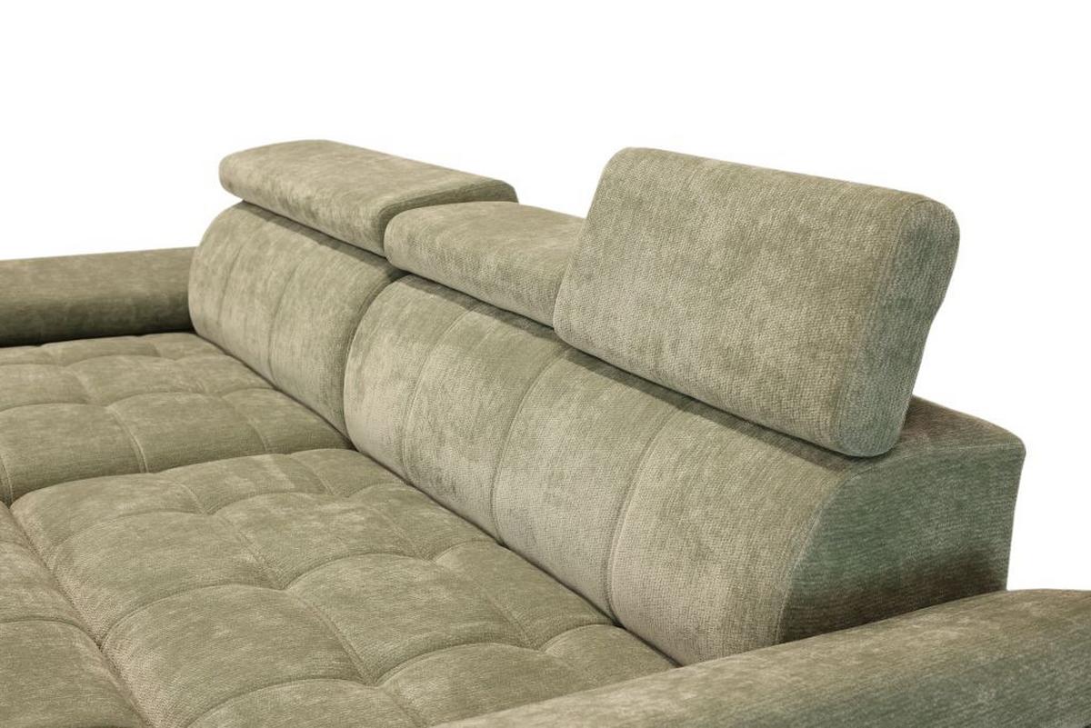 Rohová sedačka VEGAS, levá, šalvějově zelená žinylka - černá/šalvějově zelená, Design, dřevo/textil (173/294cm)