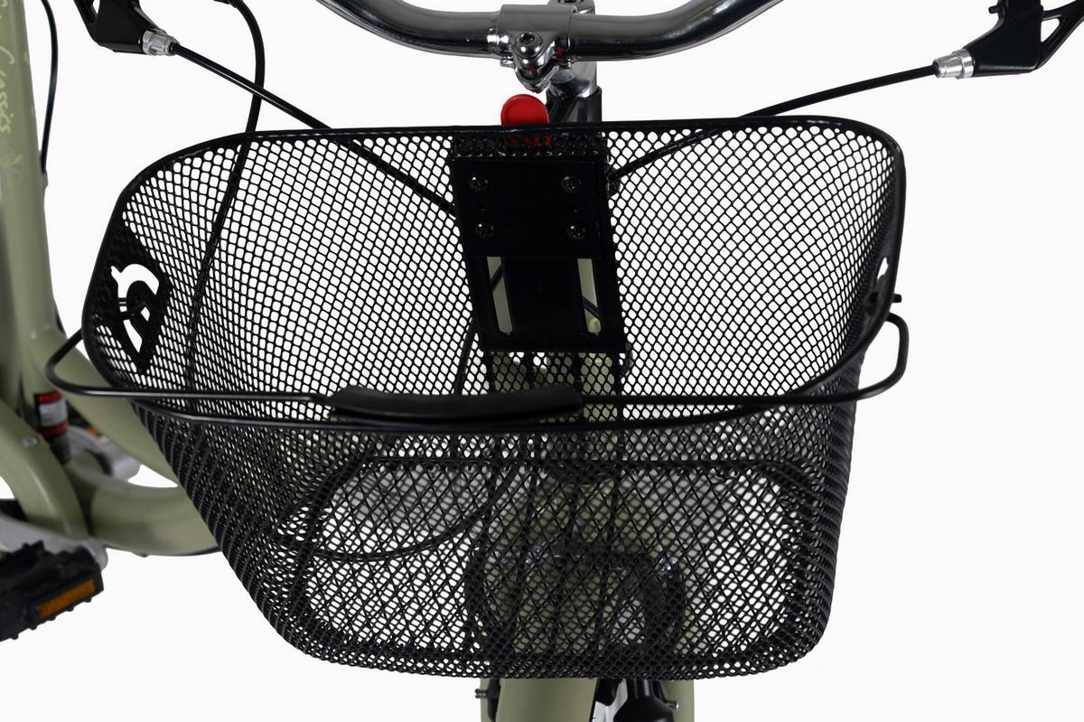 Citybike 26'' mit Korb DaCapo Canaloupe khaki - Cappuccino, LIFESTYLE, Metall (25/140/60cm)