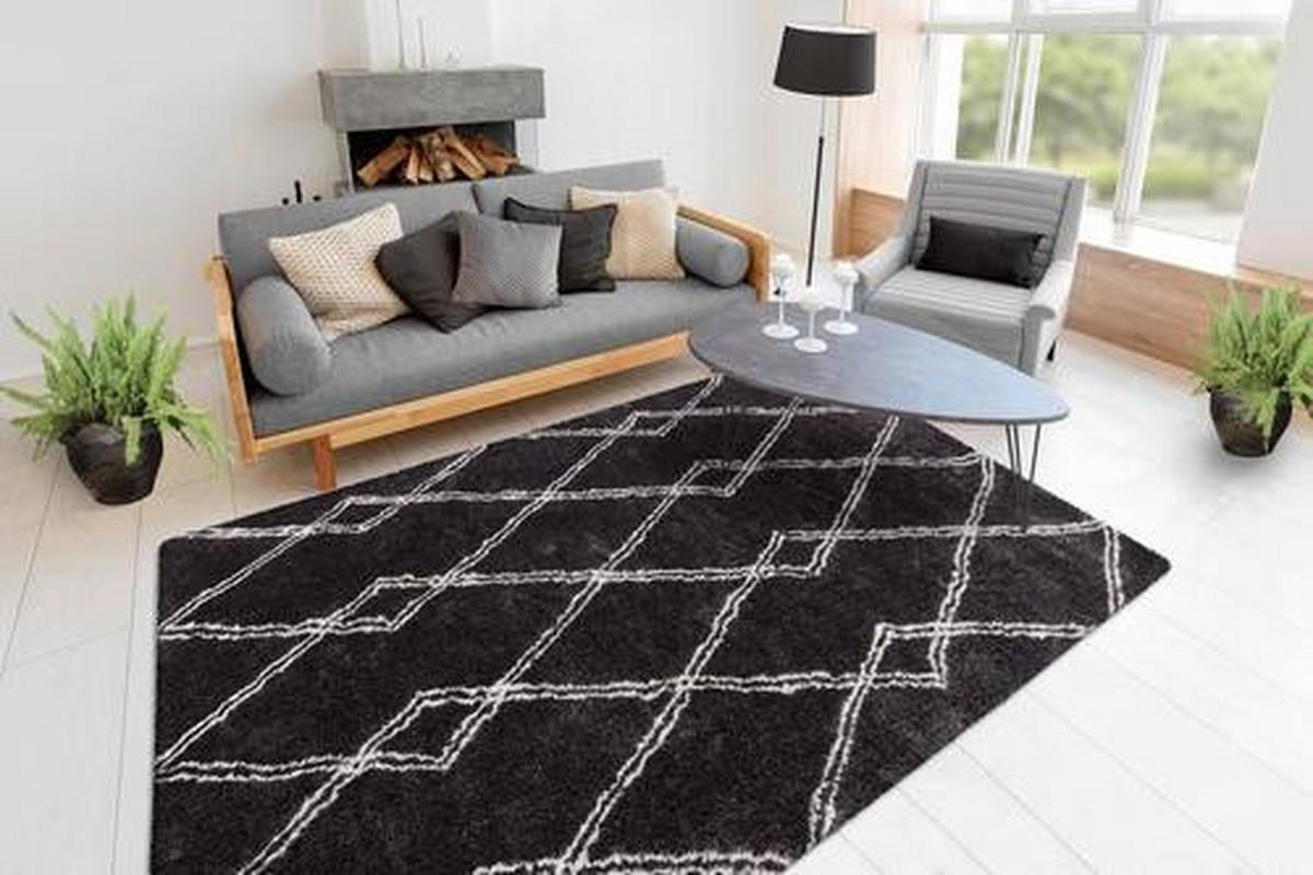 Hochflor Teppich Anthrazit Orlando 160x230 cm - Anthrazit, Design, Textil (160/230cm) - Kayoom