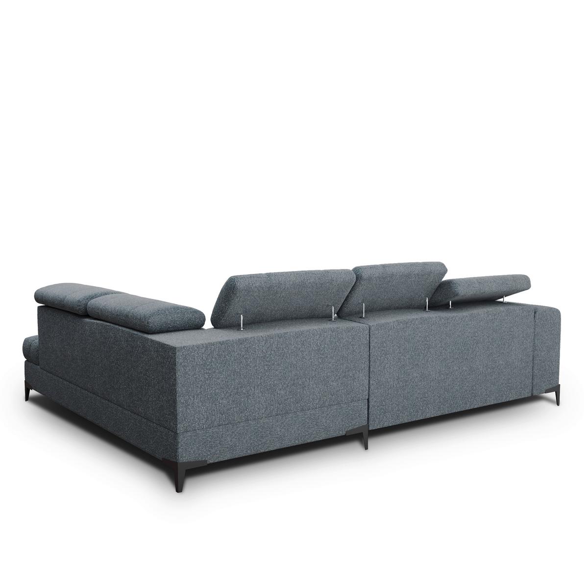 Rohová sedačka MASON, pravá, tmavosivo-čierna tkanina - čierna/tmavosivá, Modern, kov/drevo (271/211cm) - Mömax