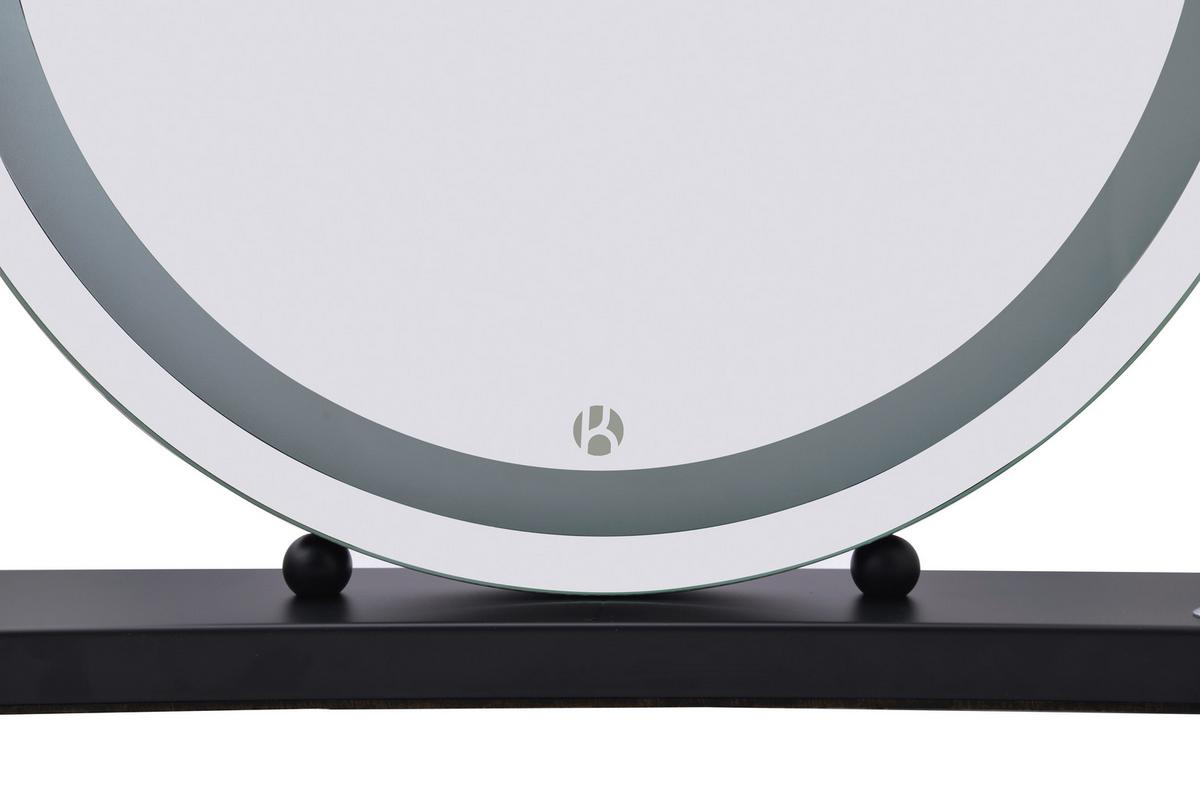 Wandspiegel Led Schwarz B: 53 Cm - Schwarz, Basics, Glas/Holzwerkstoff (53/10/60cm) - Kayoom