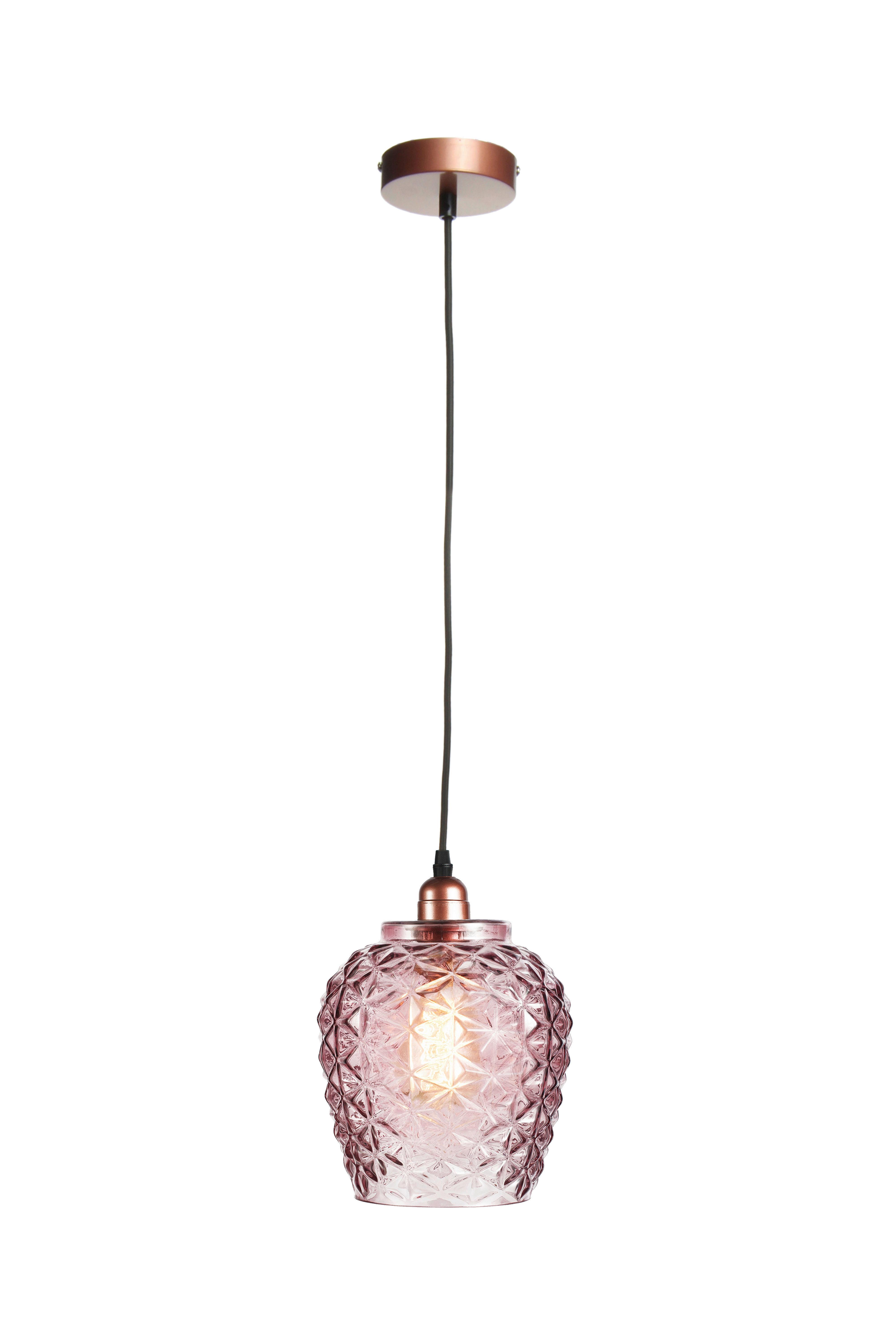 Hängeleuchte Vila Violett B: 18 cm - Violett, Basics, Glas (18/18/24cm) - Kayoom