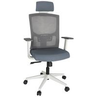 Drehstuhl Captivo Base W Armstützen Grau/Weiß Bis 120kg - Weiß/Grau, MODERN, Kunststoff/Textil (70/135/58cm) - MID.YOU
