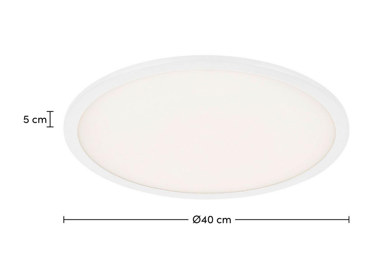 Led-deckenleuchte Maria - Weiß, MODERN, Kunststoff/Metall (40/5cm) - Luca Bessoni
