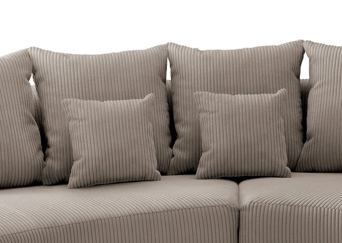 Wohnlandschaft Limoncello Graubraun S: 160x300 cm - Graubraun/Schwarz, Design, Textil (160/300cm) - Livetastic