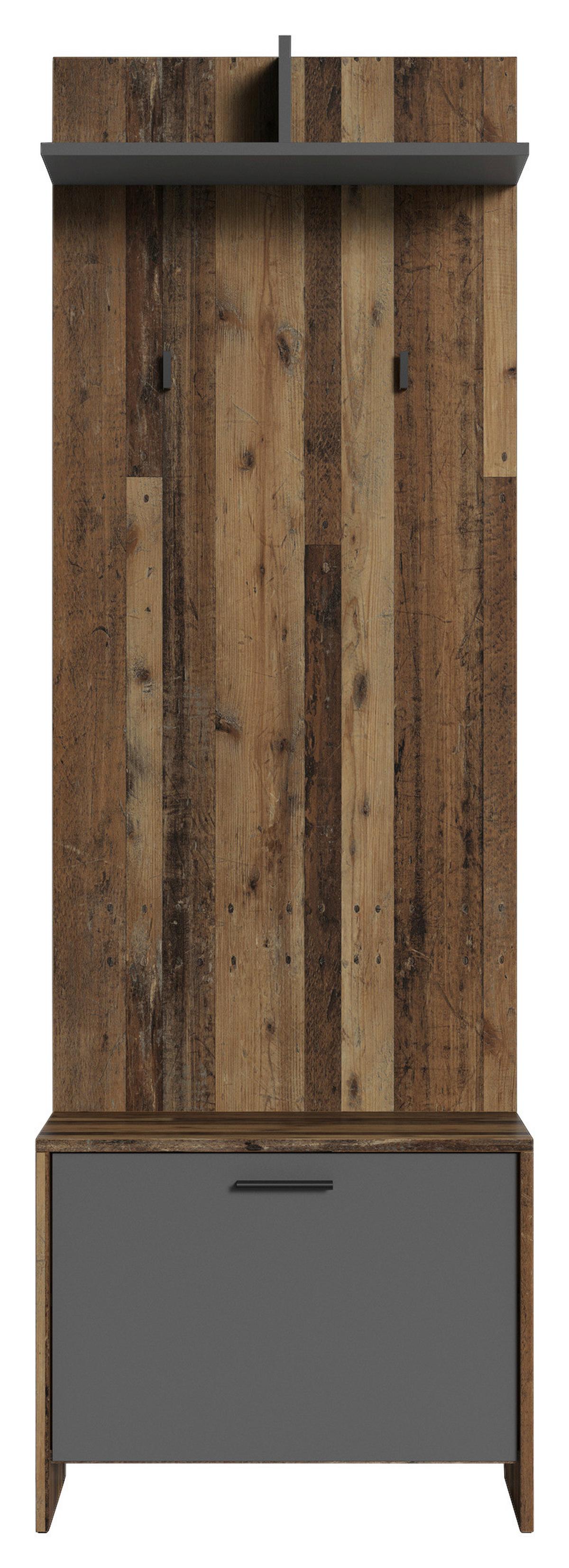 Garderobe Ben Alteiche/ Anthrazit B: 40 cm - Alteiche/Anthrazit, Design, Holzwerkstoff (40/184/35cm) - MID.YOU