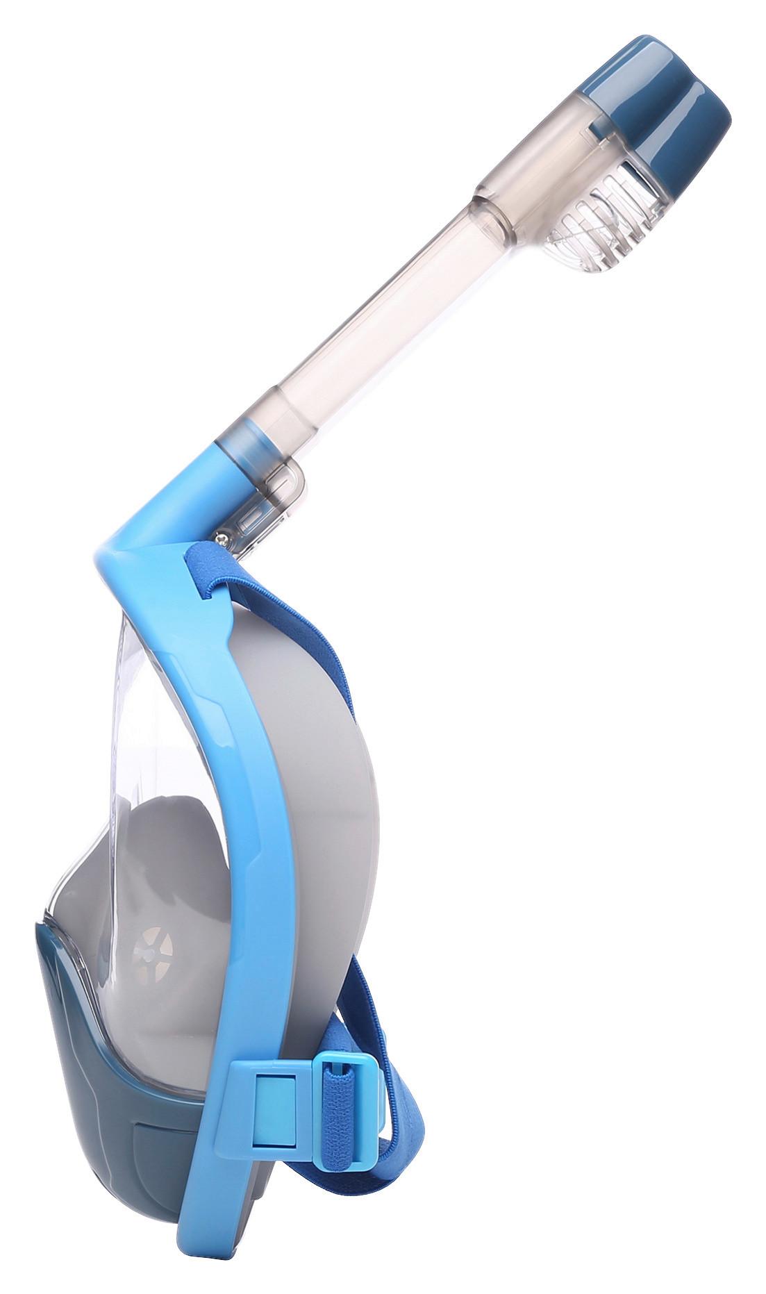 Kunstsoff • Blau • 180 C Sichtfeld • L/B/H: ca. 42/18,3/17,2 cm • faltbarer Schnorchel