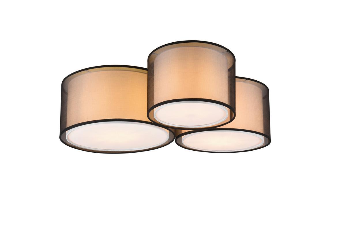 Deckenleuchte 611490332 Burton - Schwarz/Grau, Design, Textil/Metall (65/55/21,5cm) - Trio Leuchten