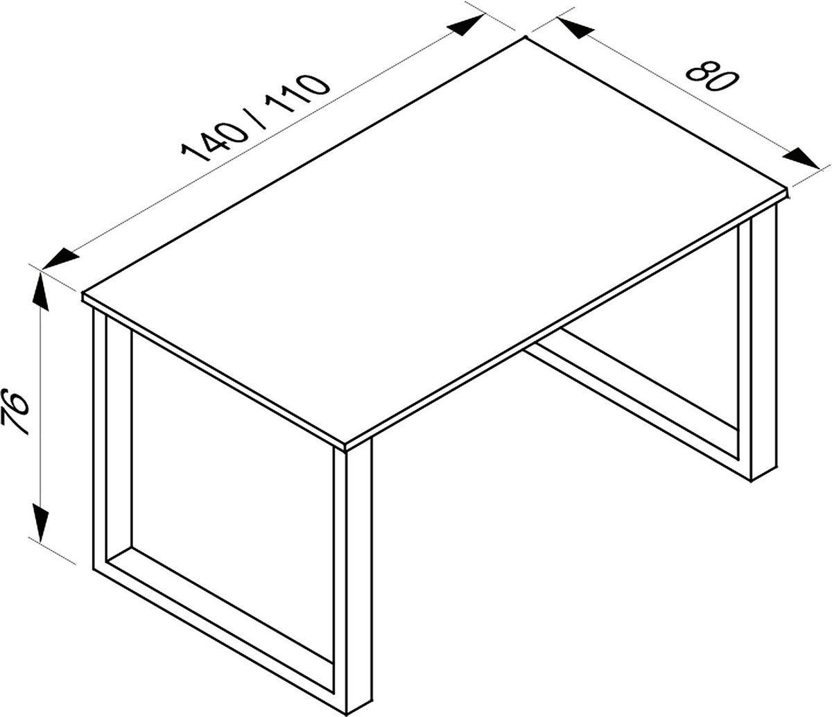 Esstisch Xona Silberfarben/Honigeiche - Honigeiche/Silberfarben, Design, Holzwerkstoff/Metall (110/80/76cm) - MID.YOU